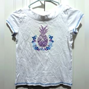 FREE* Girls Limited Too Purple Pineapple Capped Sleeve Tshirt, Size 14